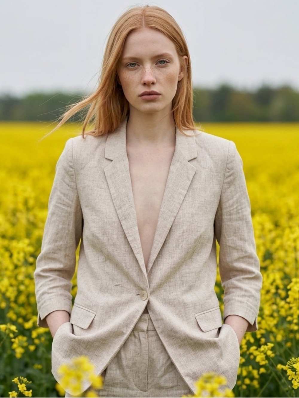 Harve Benard coastal classic minimalist linen blazer